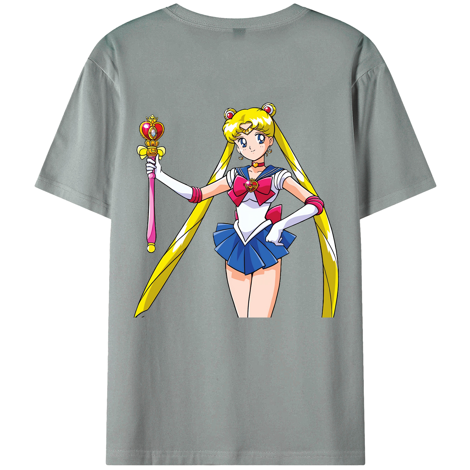 （画像用） 美少女戦士セーラームーン 月野 うさぎ つきの うさぎ Sailor Moon Tsukino Usagi 綿100％ メンズ半袖Tシャツ（バックプリント） 通気性